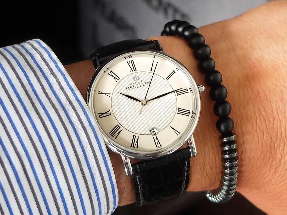 Herbelin Classique Quartz Watch, Stainless Steel 316L, White, 12248AP08 - Image 5
