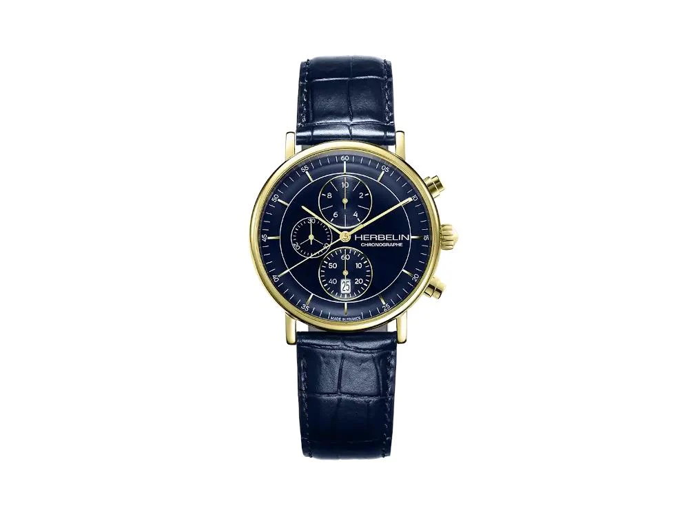 Herbelin Inspiration Quartz Watch, Stainless Steel 316L, Blue, 35647P15