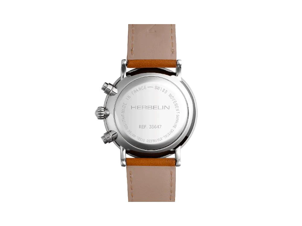 Herbelin Inspiration Quartz Watch, Stainless Steel 316L, Cream, 35647AP12GD - Image 3