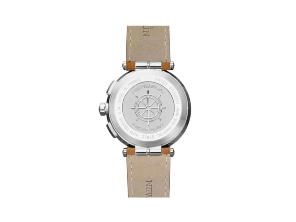 Herbelin Newport Chrono Quartz Watch, White, 43 mm, 37688A42GD - Image 5