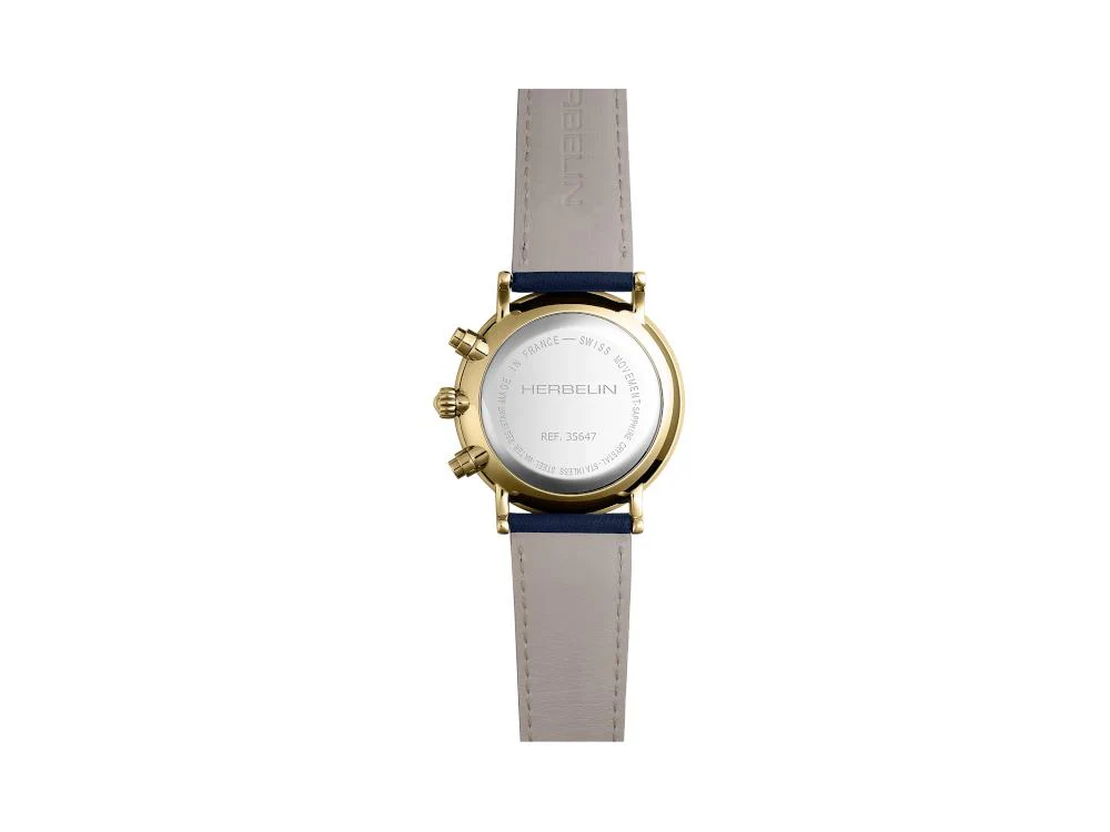 Herbelin Newport Quartz Watch, Black, 42 mm, Chronograph, 35664AP24BR - Image 3