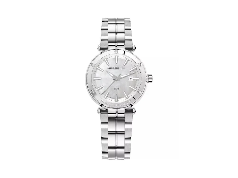 Herbelin Newport Quartz Watch, Pearl, 35 mm, Steel bracelet, 14288B19 - Image 2