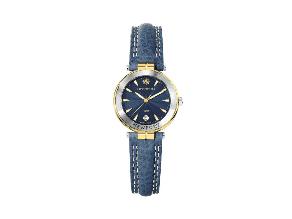 Herbelin Newport Quartz Watch, Stainless Steel 316L, Blue, 29 mm, 14255T35 - Image 2