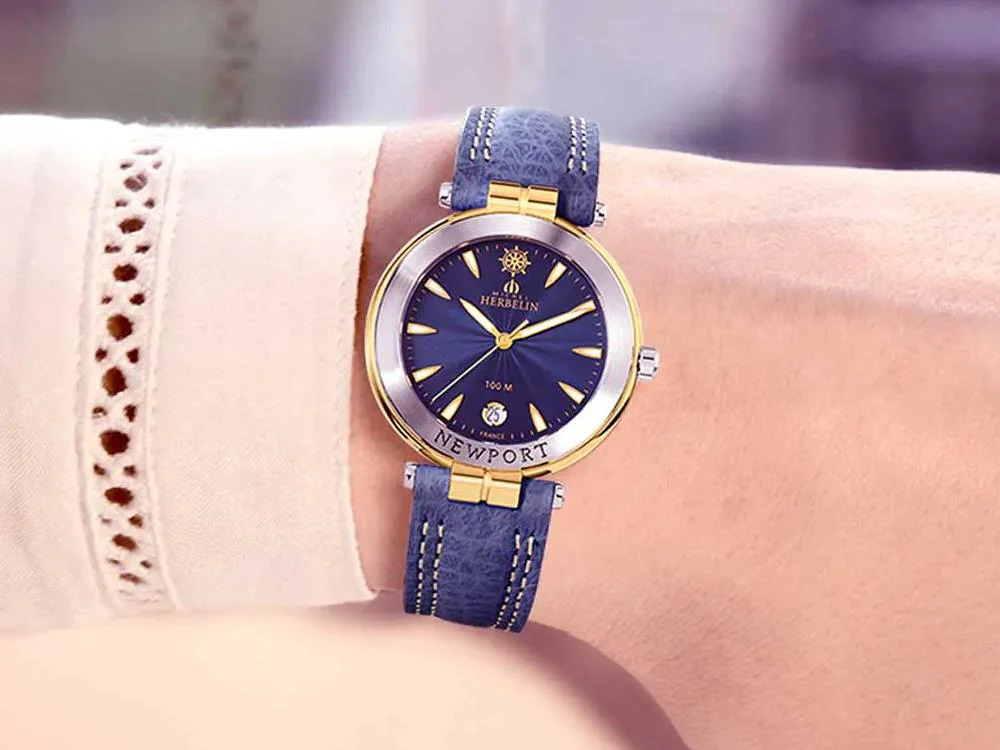Herbelin Newport Quartz Watch, Stainless Steel 316L, Blue, 29 mm, 14255T35 - Image 5