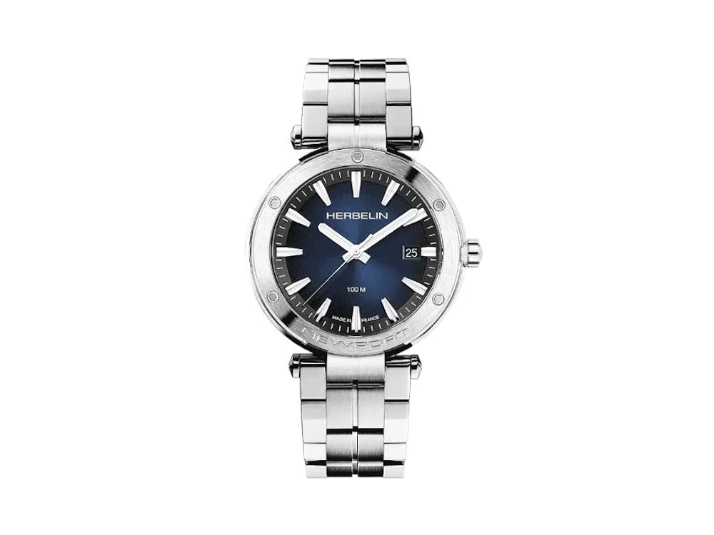 Herbelin Newport Quartz Watch, Stainless Steel 316L, Blue, 40.5 mm, 12288B15 - Image 2
