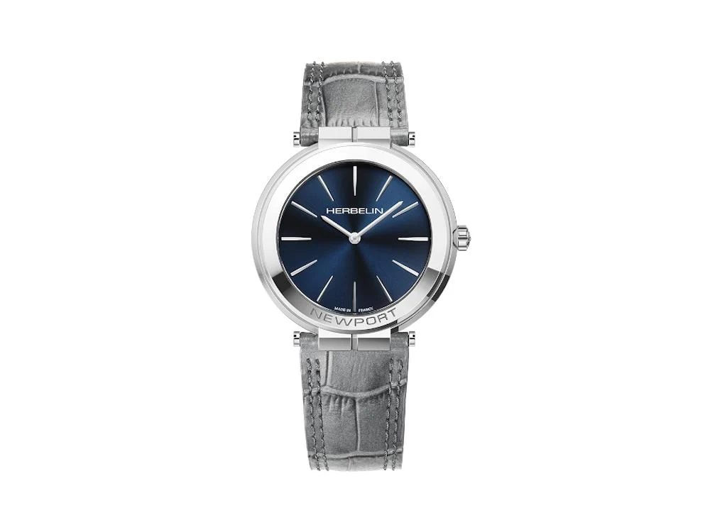 Herbelin Newport Slim Quartz Watch, Blue, 40 mm, 19522AP15S - Image 2