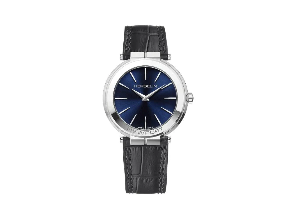 Herbelin Newport Slim Quartz Watch, Stainless Steel 316L, Blue, 40 mm, 19522AP15 - Image 2