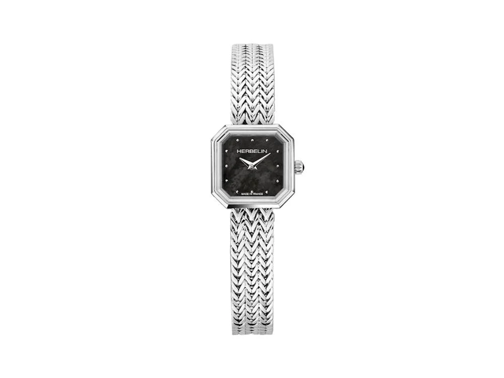 Herbelin Octogone Quartz Watch, Stainless Steel 316L, Black, 22 mm, 17436B49 - Image 2