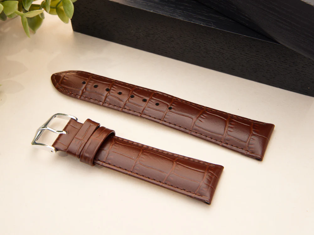 Hirsch Louisianalook Exotic embossed leather Strap, Brown, 22 mm, 03427010-2-22 - Image 5