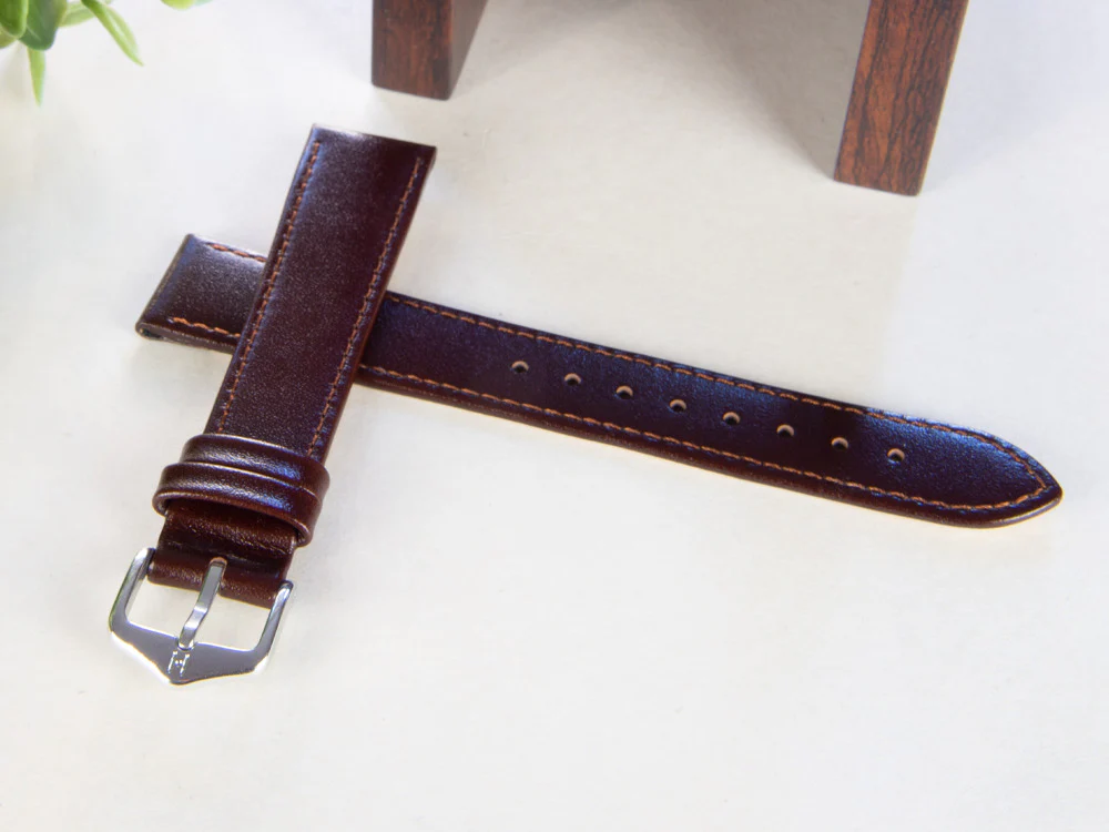 Hirsch Osiris Leather Strap, Brown, 18 mm, L (200 mm), 03475010-2-18 - Image 2