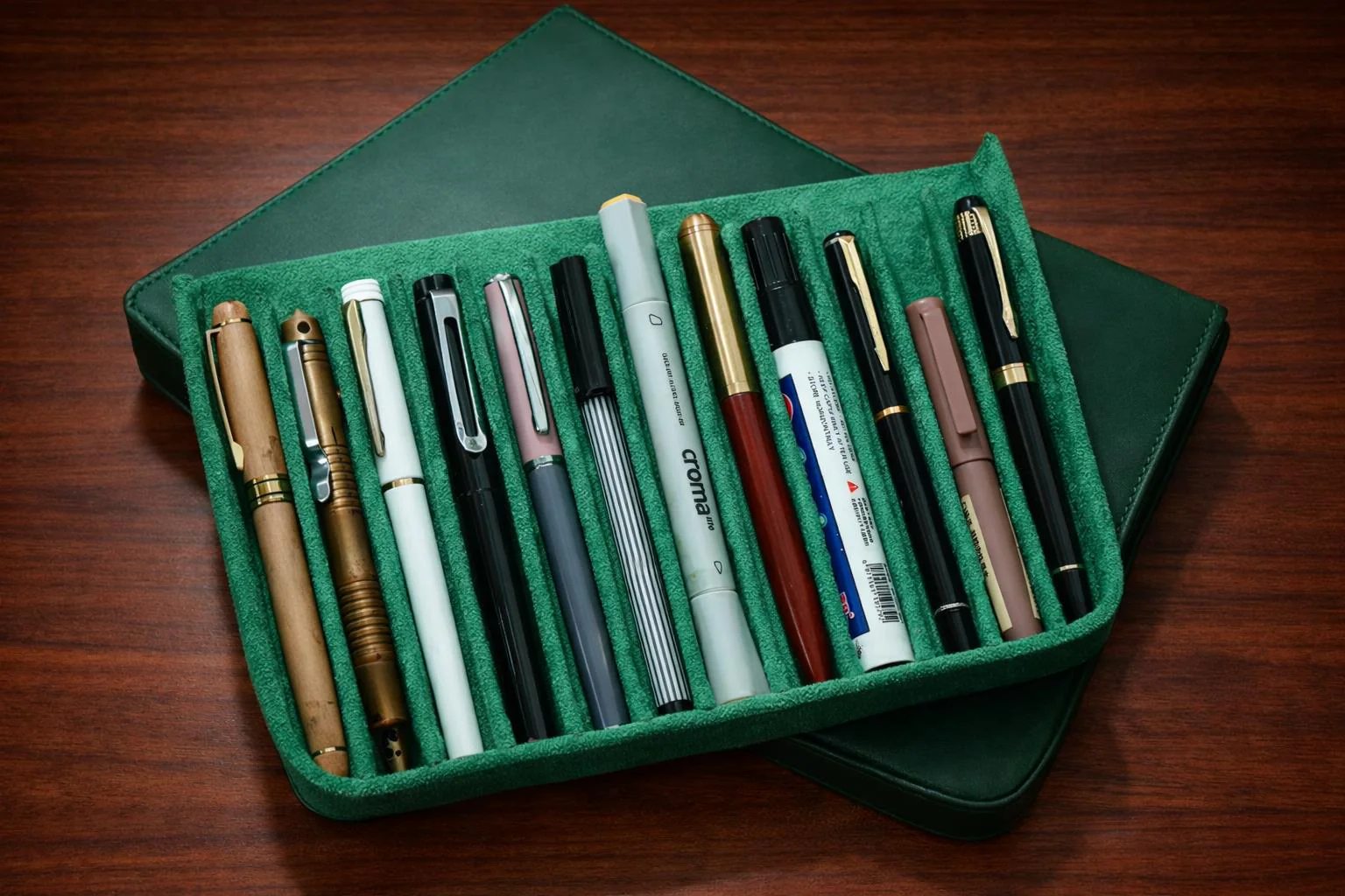 Iguana Pen Case Green, 12 Writing Items - Image 5