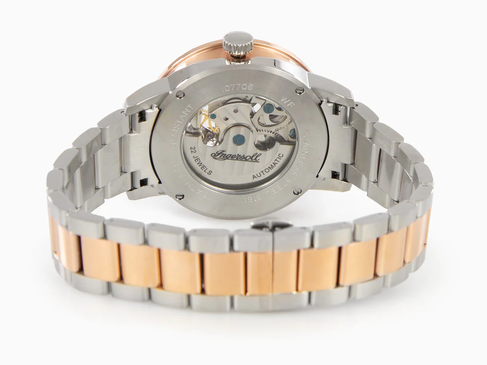 Ingersoll 1892-Jazz Automatic Watch, 42 mm, PVD Rose Gold, Grey, 5 atm, I07706 - Image 3