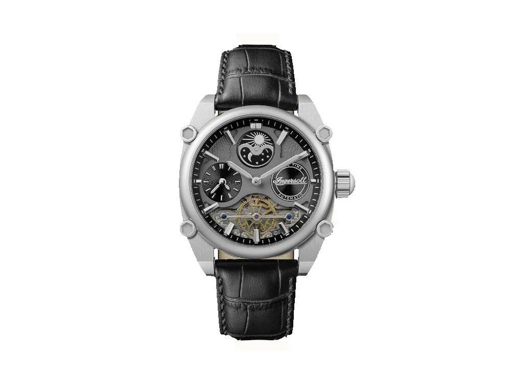 Ingersoll 1892 The Varsity Automatic Watch, 47 mm, Grey, Leather strap, I15402 - Image 2