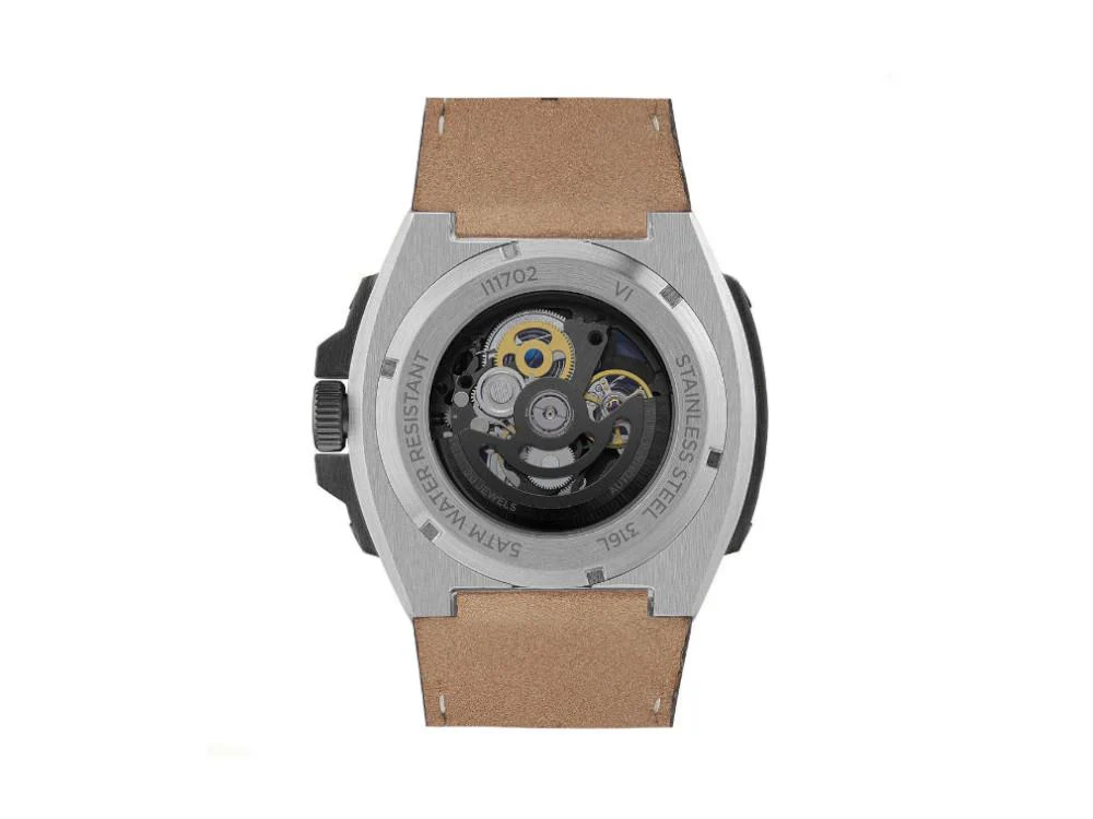 Ingersoll Motion Automatic Watch, PVD, 50mm, Black, Leather strap, I11702 - Image 3