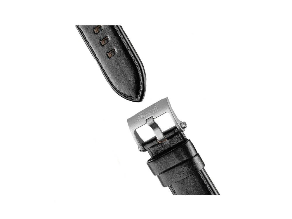Ingersoll Motion Automatic Watch, PVD, 50mm, Black, Leather strap, I11702 - Image 5