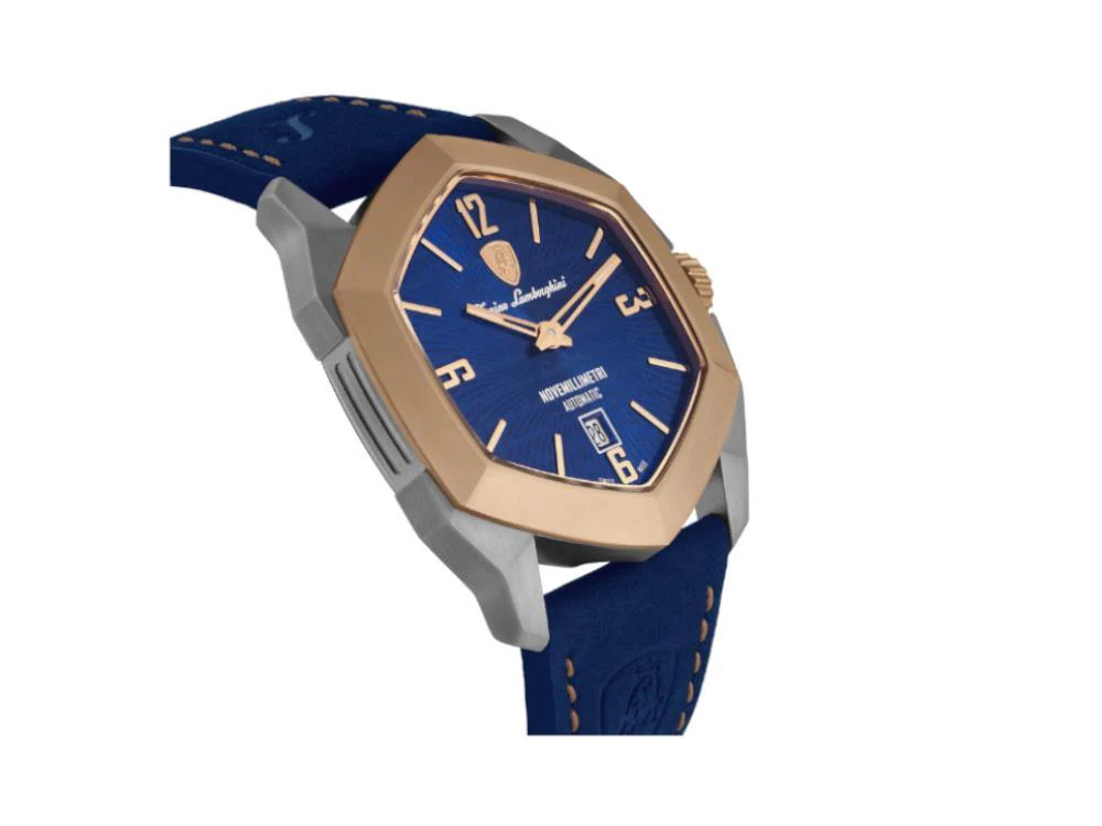 Lamborghini Novemillimetri Blue Automatic Watch, Titanium, 43 mm,TLF-T08-3 - Image 4
