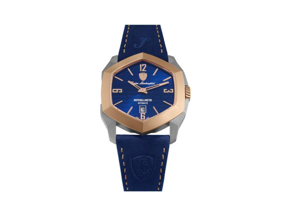 Lamborghini Novemillimetri Blue Automatic Watch, Titanium, 43 mm,TLF-T08-3 - Image 5
