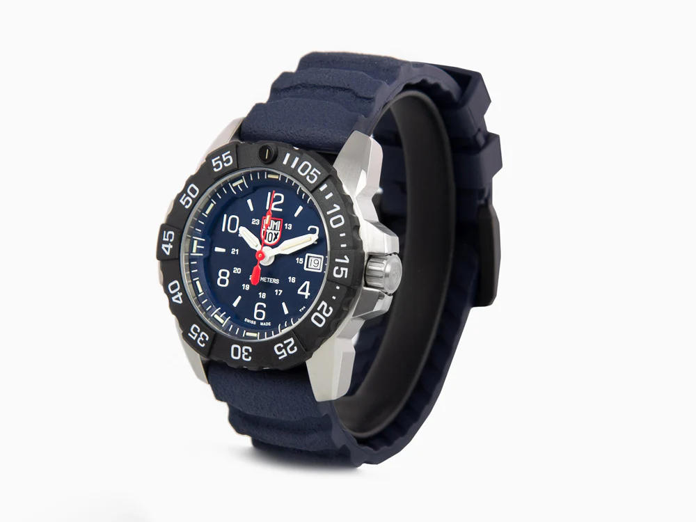 Luminox Navy Seal Steel 3250 Time Date Series Quartz Watch, Blue, XS.3253.CB - Image 4