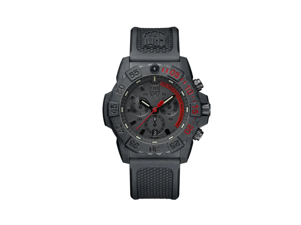 Luminox Sea Navy Seal Chronograph 3580 Series Quartz Watch, Black, XS.3581.EY - Image 9