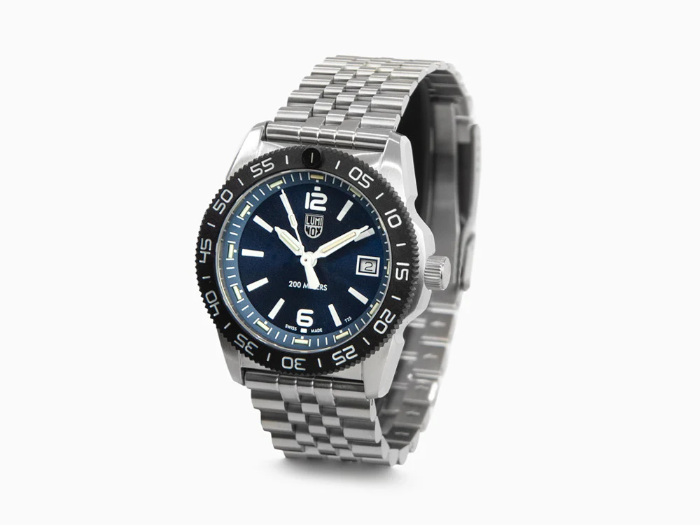 Luminox Sea Pacific Diver Ripple Collection Quartz Watch, Blue, XS.3123M.SET - Image 4