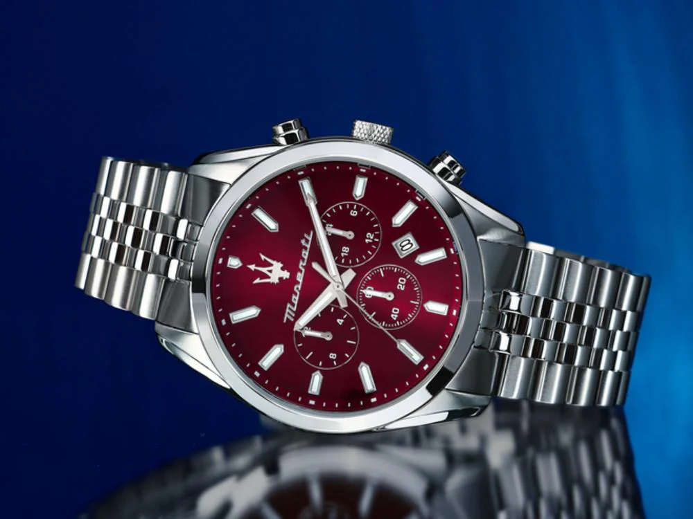 Maserati Attrazione Quartz Watch, Burgundy, 43 mm, R8853151024 - Image 6
