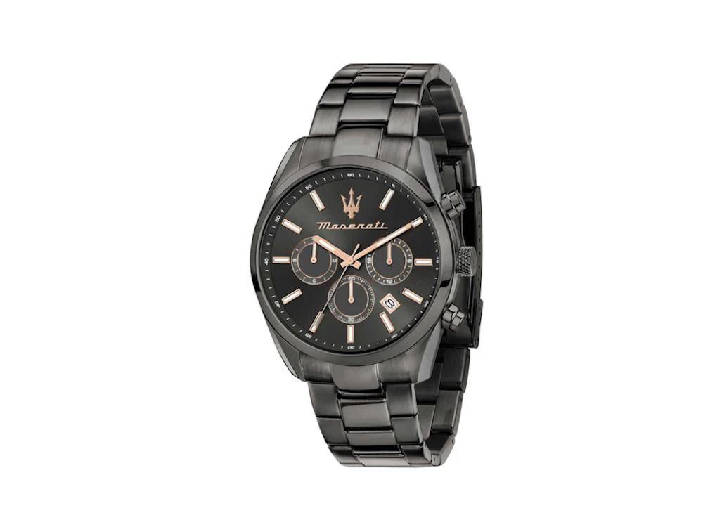 Maserati Attrazione Quartz Watch, PVD Gun Metal, Black, 43 mml, R8853121001 - Image 2
