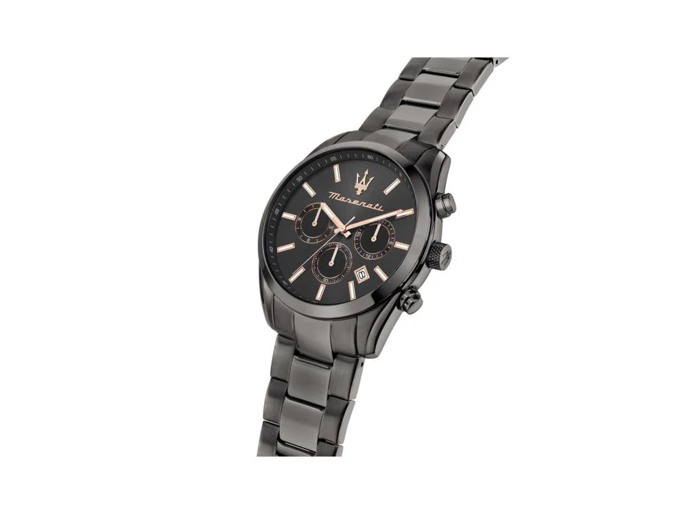 Maserati Attrazione Quartz Watch, PVD Gun Metal, Black, 43 mml, R8853121001 - Image 5