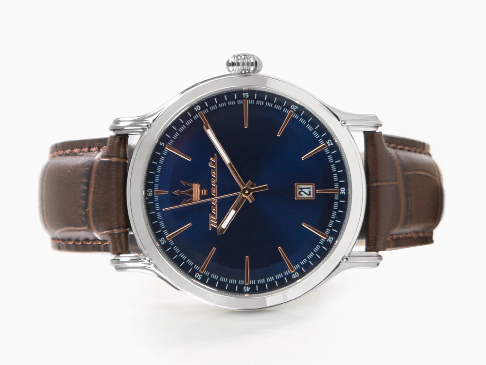 Maserati Epoca Quartz Watch, Blue, 42 mm, Mineral crystal, R8851118016 - Image 7