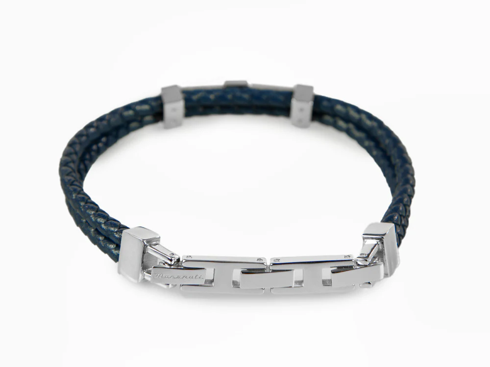 Maserati Gioielli Bracelet, Leather, Blue, Rose Gold PVD, JM422AVE10 - Image 3