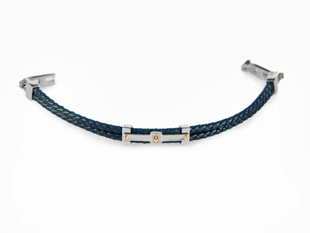 Maserati Gioielli Bracelet, Leather, Blue, Rose Gold PVD, JM422AVE10 - Image 7