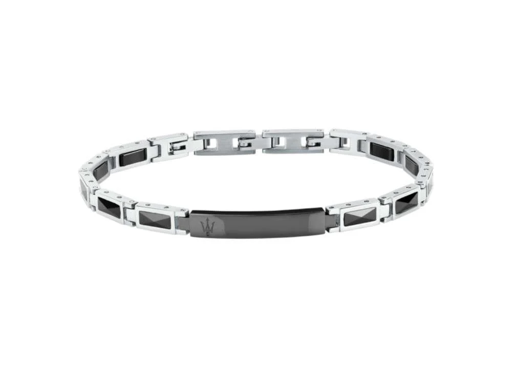 Maserati Gioielli Ceramic Bracelet, Steel, Black, JM226ATZ79