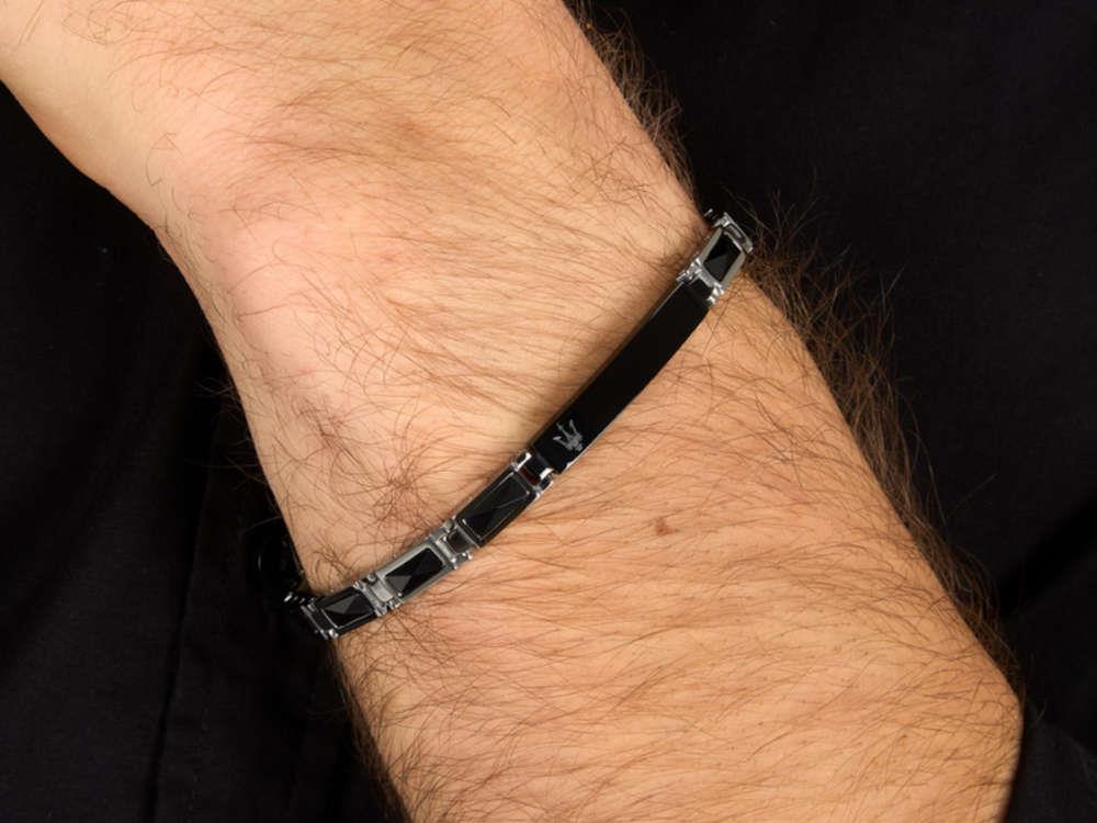 Maserati Gioielli Ceramic Bracelet, Steel, Black, JM226ATZ79 - Image 5