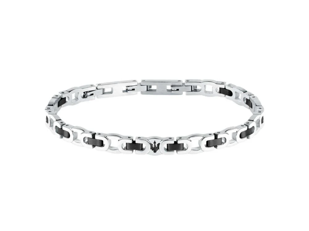 Maserati Gioielli Iconic Bracelet, Steel, Black, JM425AVD98