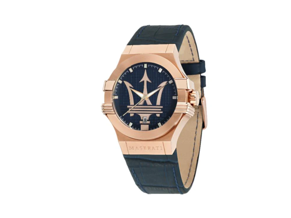 Maserati Potenza Quartz Watch, PVD Rose Gold, Blue, 42 mm, R8851108027 - Image 2