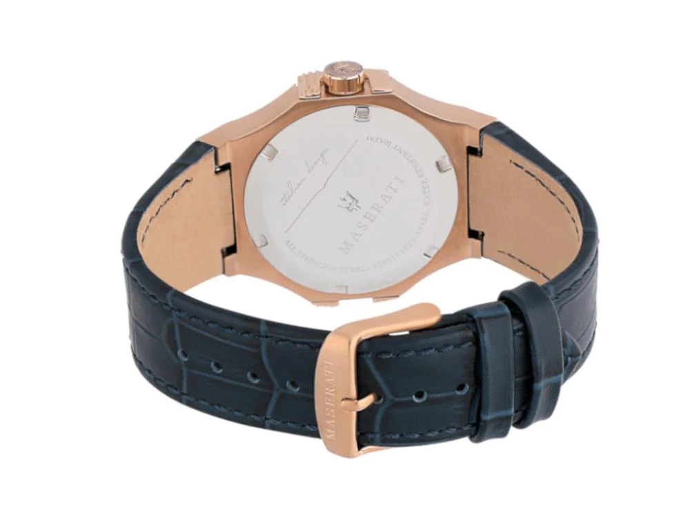 Maserati Potenza Quartz Watch, PVD Rose Gold, Blue, 42 mm, R8851108027 - Image 4