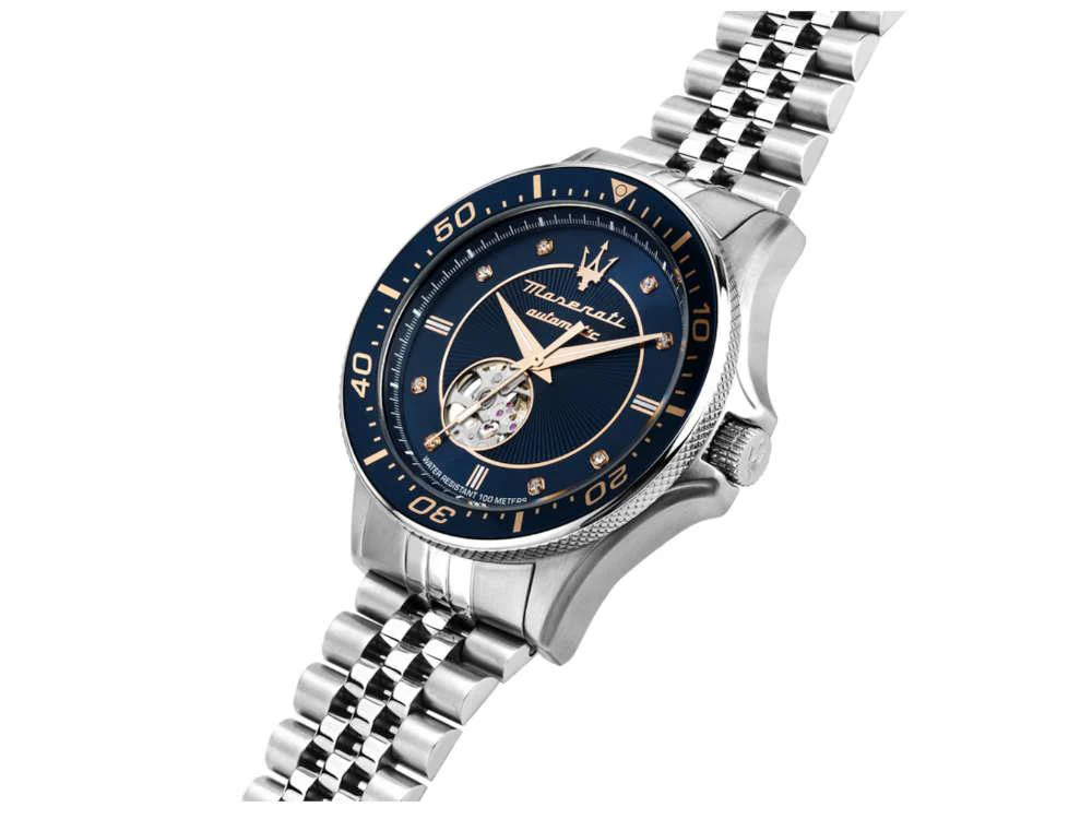 Maserati Sfida Automatic Watch, Blue, 44 mm, Special Edition, R8823140013 - Image 4