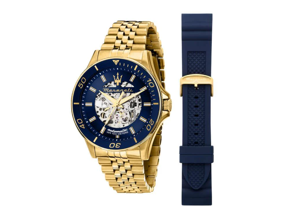 Maserati Sfida Automatic Watch, Blue, 44 mm, Special Edition, R8823140017 - Image 2