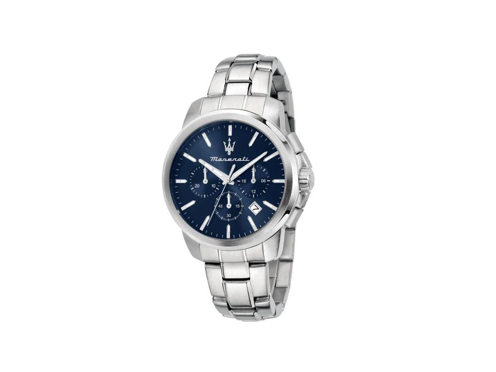 Maserati Successo Quartz Watch, Blue, 42 mm, Mineral crystal R8873621047