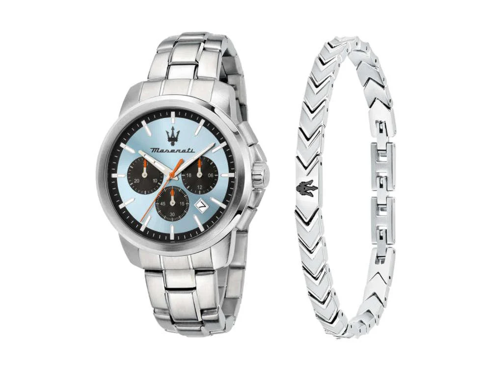 Maserati Successo Quartz Watch, Light Blue, 42 mm, Mineral crystal, R8873621045 - Image 2