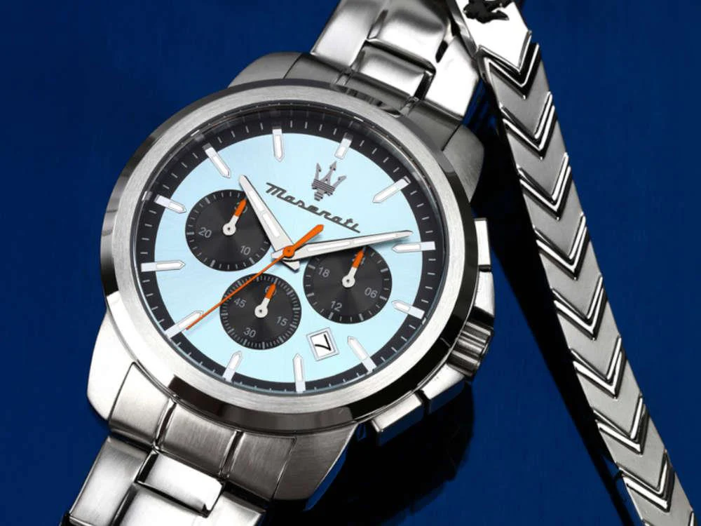 Maserati Successo Quartz Watch, Light Blue, 42 mm, Mineral crystal, R8873621045 - Image 5