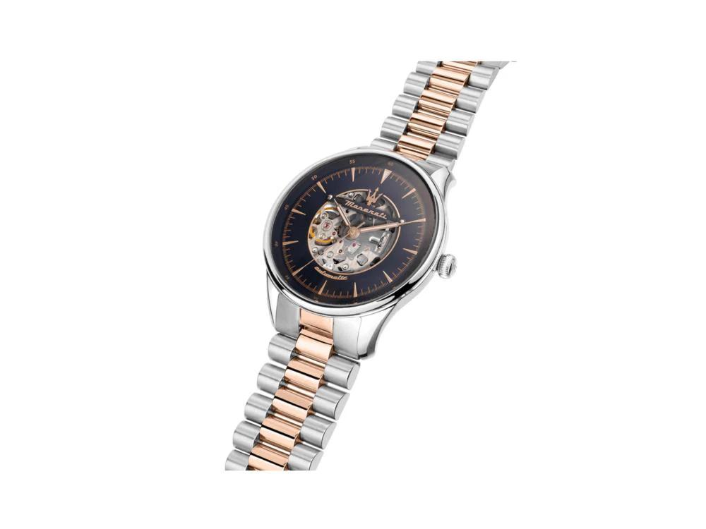 Maserati Tradizione Automatic Watch, PVD Rose Gold, Blue, 45 mm, R8823146001 - Image 5