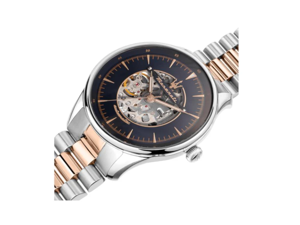Maserati Tradizione Automatic Watch, PVD Rose Gold, Blue, 45 mm, R8823146001 - Image 6