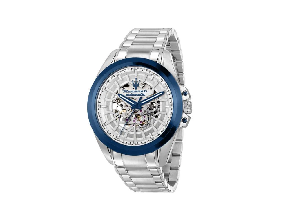 Maserati Traguardo Automatic Watch, Silver, 43 mm, Mineral crystal, R8823112006