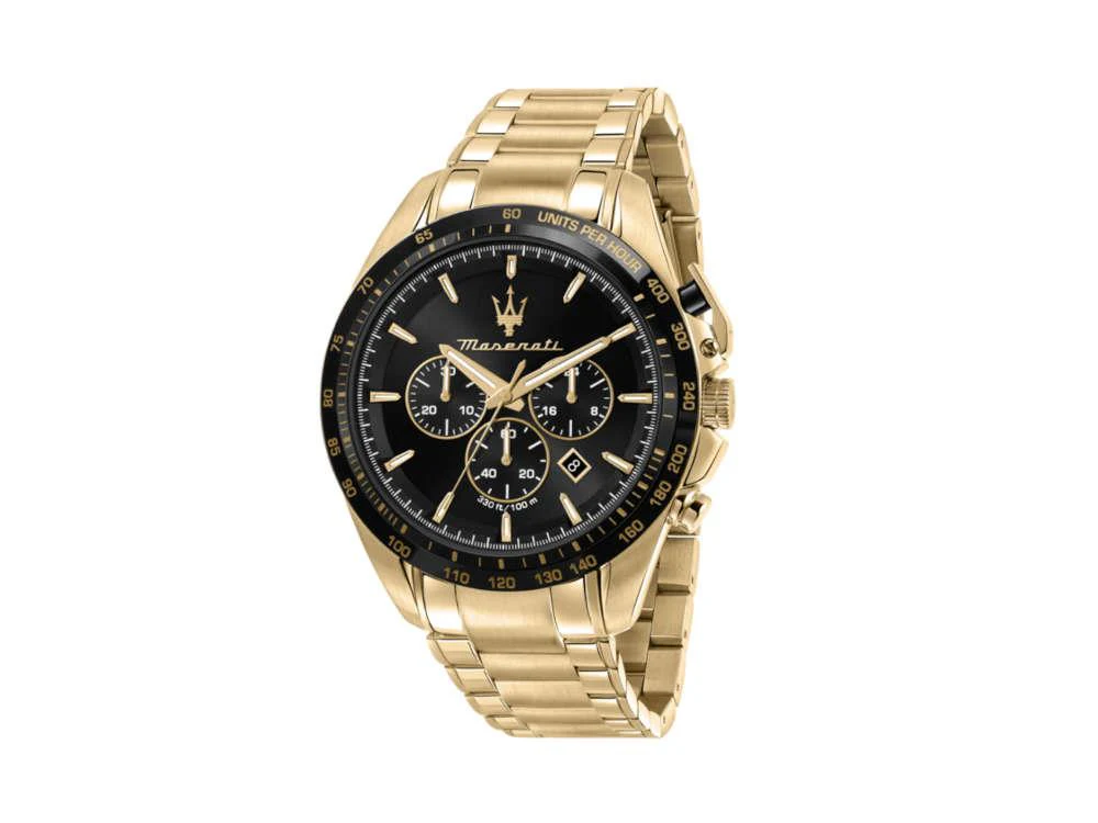 Maserati Traguardo Quartz Watch, PVD Gold, Black, 45 mm, R8873612041 - Image 2