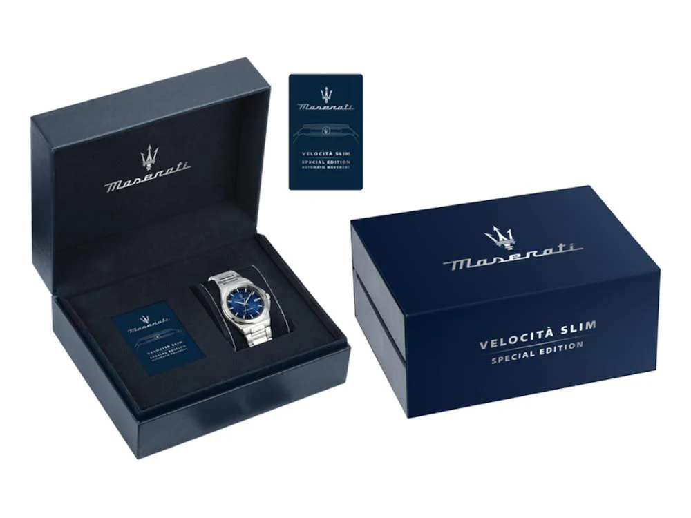 Maserati Velocitá Slim Automatic Watch, Blue, 41 mm, R8823153001 - Image 7