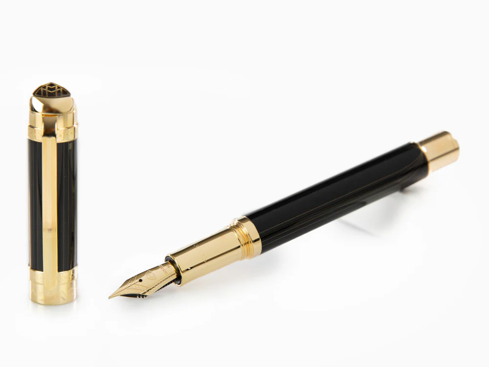 Maybach The Peak I Lustrous Midnight Fountain Pen, Gold plated, Black - Image 2