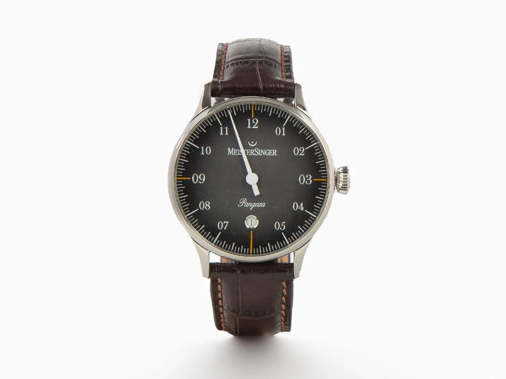 Meistersinger Pangaea Date Automatic Watch, 40mm, Black, Leather, PMD907D - Image 2