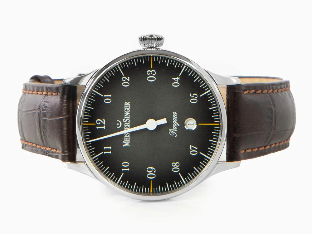 Meistersinger Pangaea Date Automatic Watch, 40mm, Black, Leather, PMD907D - Image 7
