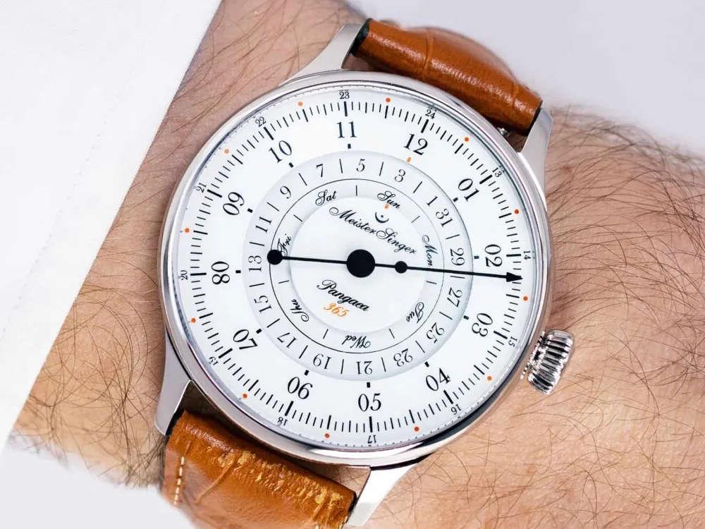 Meistersinger Pangaea Day Date Automatic Watch, 40 mm, White, PDD365901-SG03W - Image 4