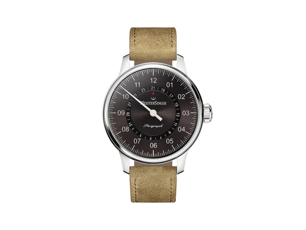 Meistersinger Perigraph Automatic Watch, 43 mm, Leather strap, AM1007-SV03